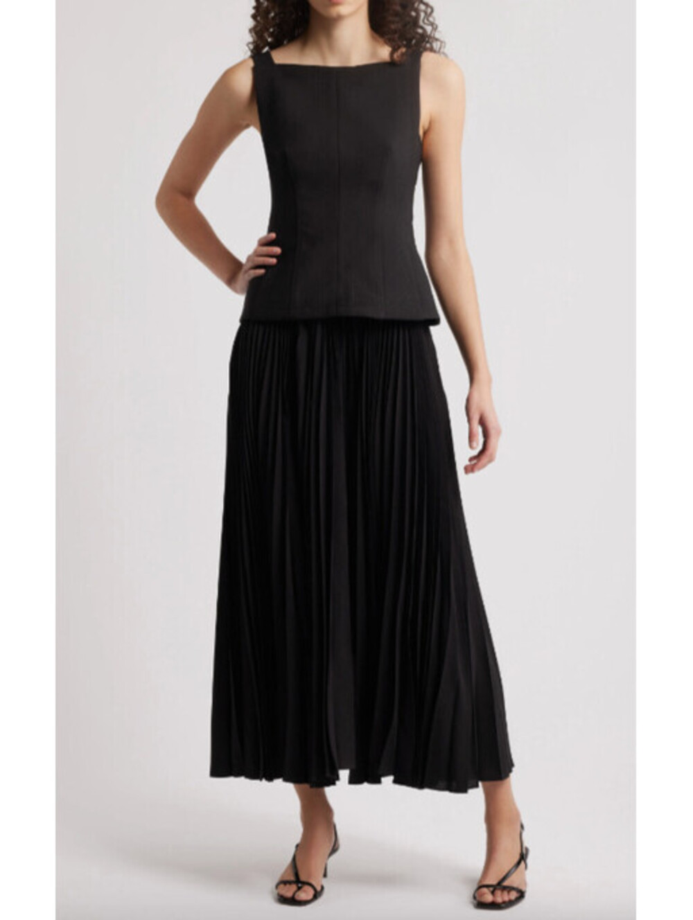 NWTs, Acler Hollinshill Pleated Sleeveless Maxi Dress Black Size 10 #LD595